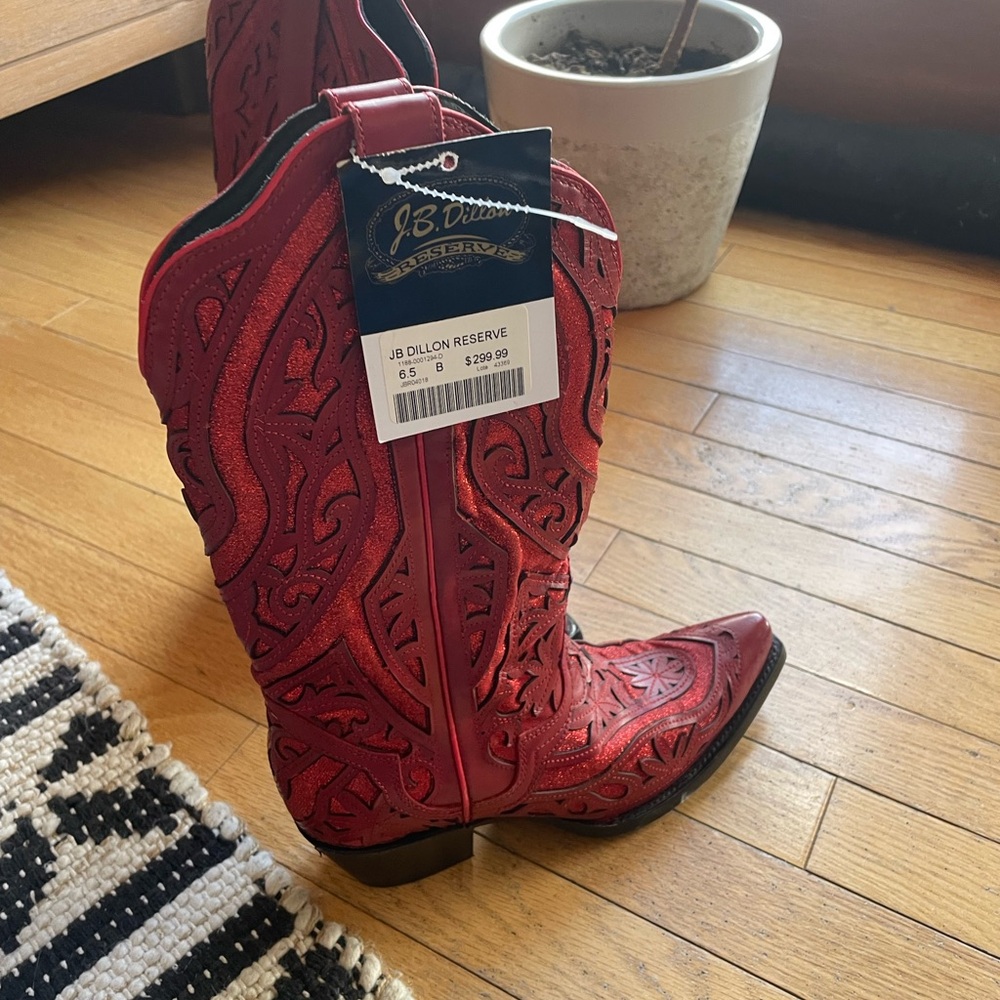 JB Dillon Red Western Boots. Like new